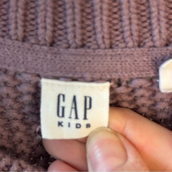 GAP kids Purple Crew Neck Sweater with Textured Knit - Picture 2 of 3